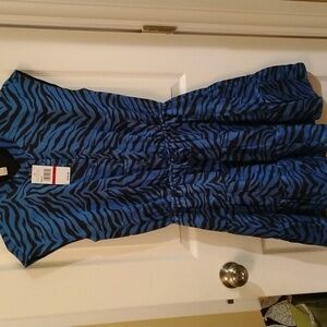 Michael Kors XS blue black animal print dress